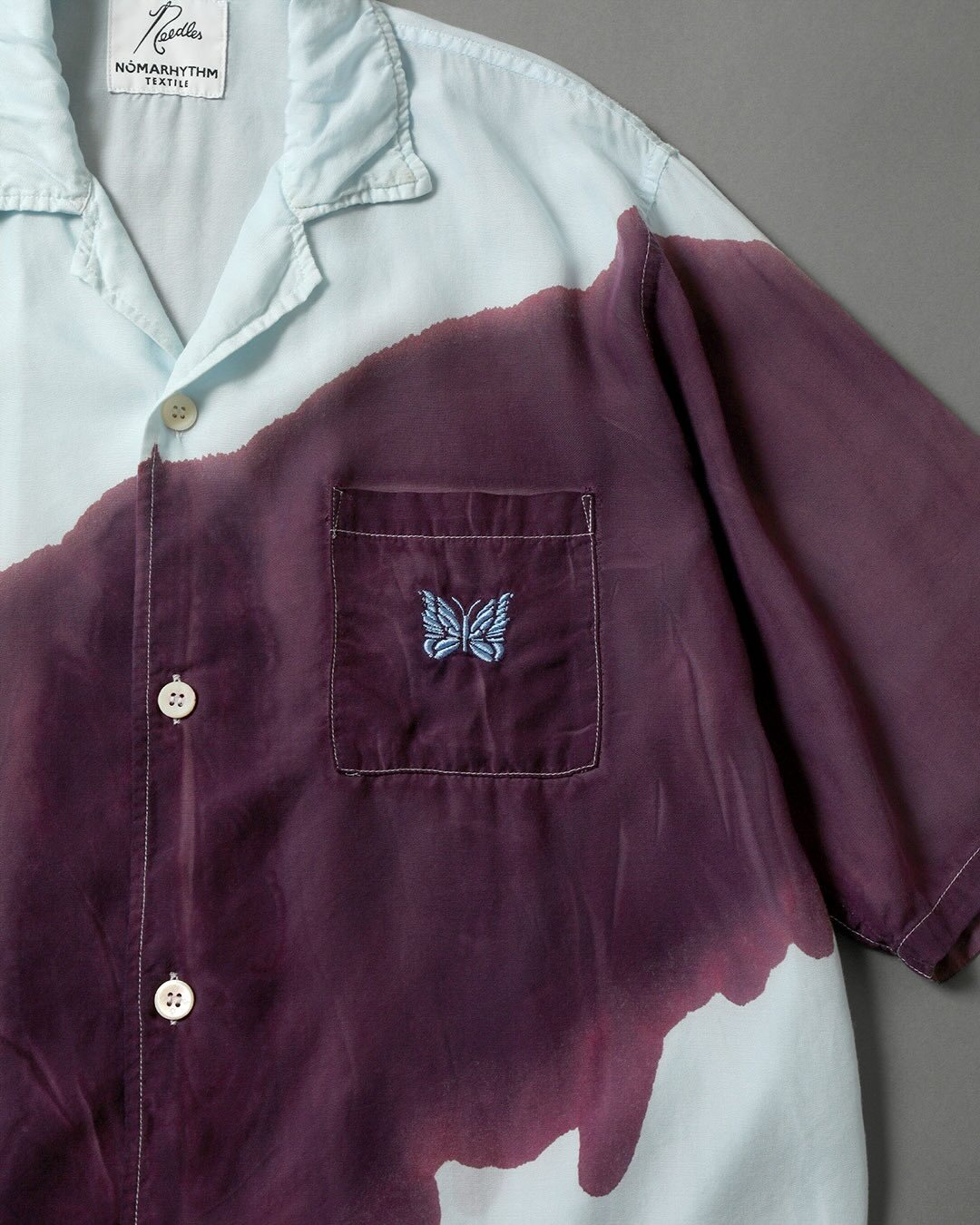 2026SS NEEDLES NOMARHYTHM TEXTILE Hand Dye Cabana Shirt 聯名 漸層 刺繡 蝴蝶 短袖 襯衫 現貨 N41 - NN SH 01