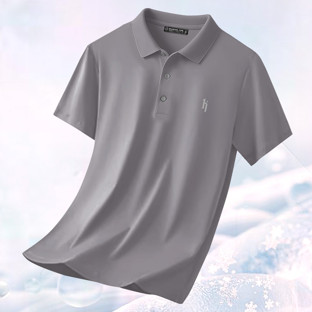 加大款-透沁涼感POLO衫-礫石灰