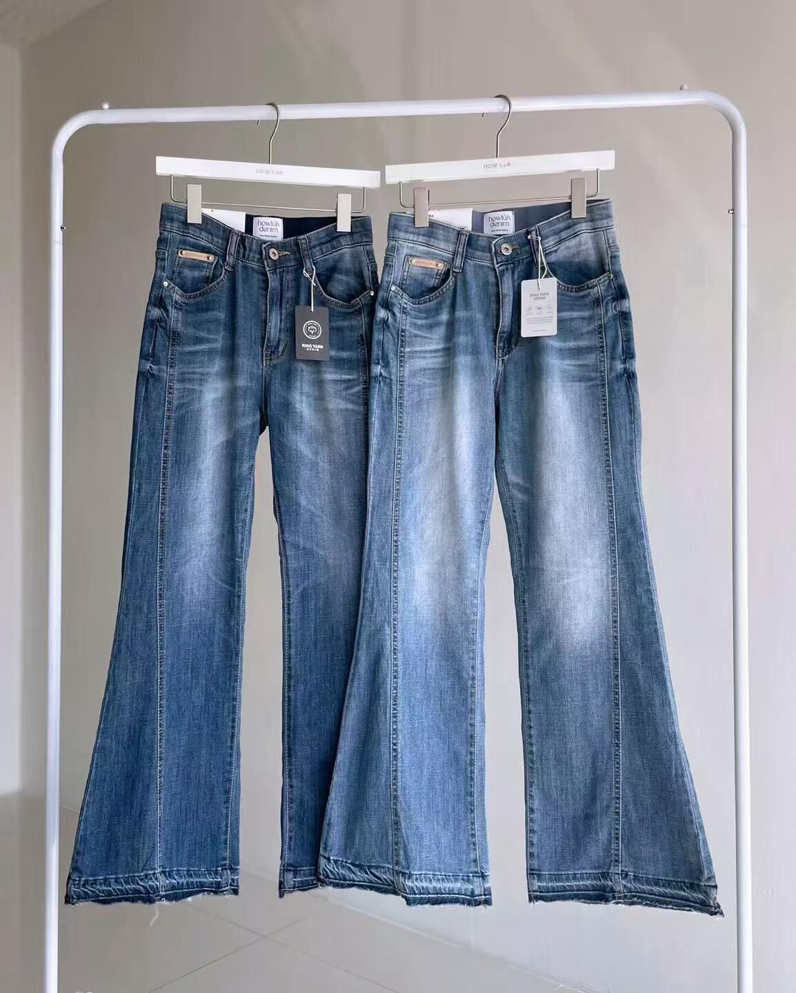 HL3065 蘇蘇包邊美式水洗喇叭牛仔褲