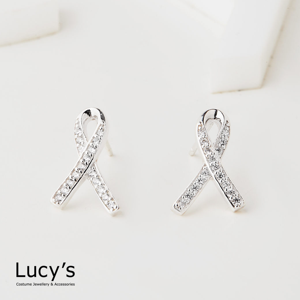 925純銀 閃耀緞帶 耳環 (82027)