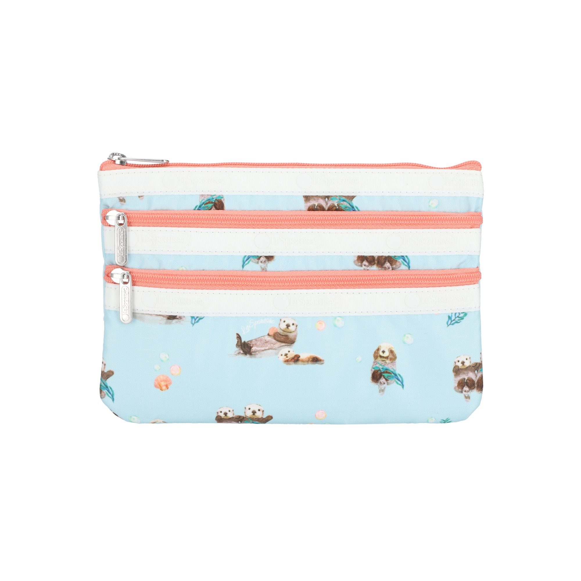 三拉鍊化妝袋 (FLOATING SEA OTTERS)