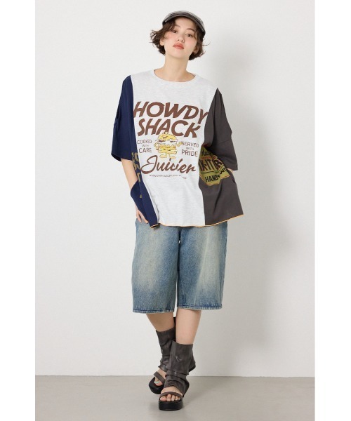 260430 RODEO CROWNS 拼色露肩TEE
