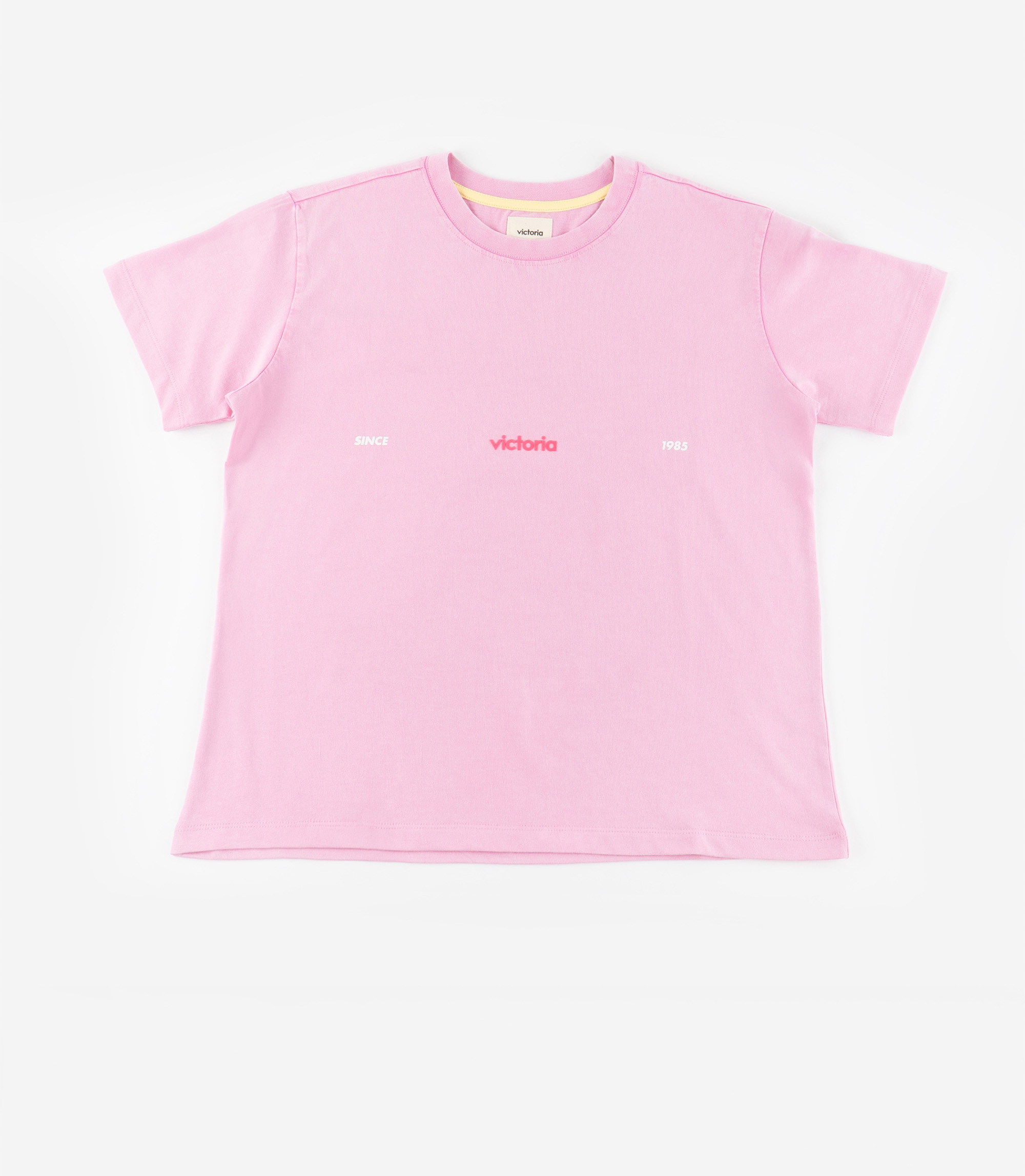 Victoria 女款純棉短袖T恤(粉色)