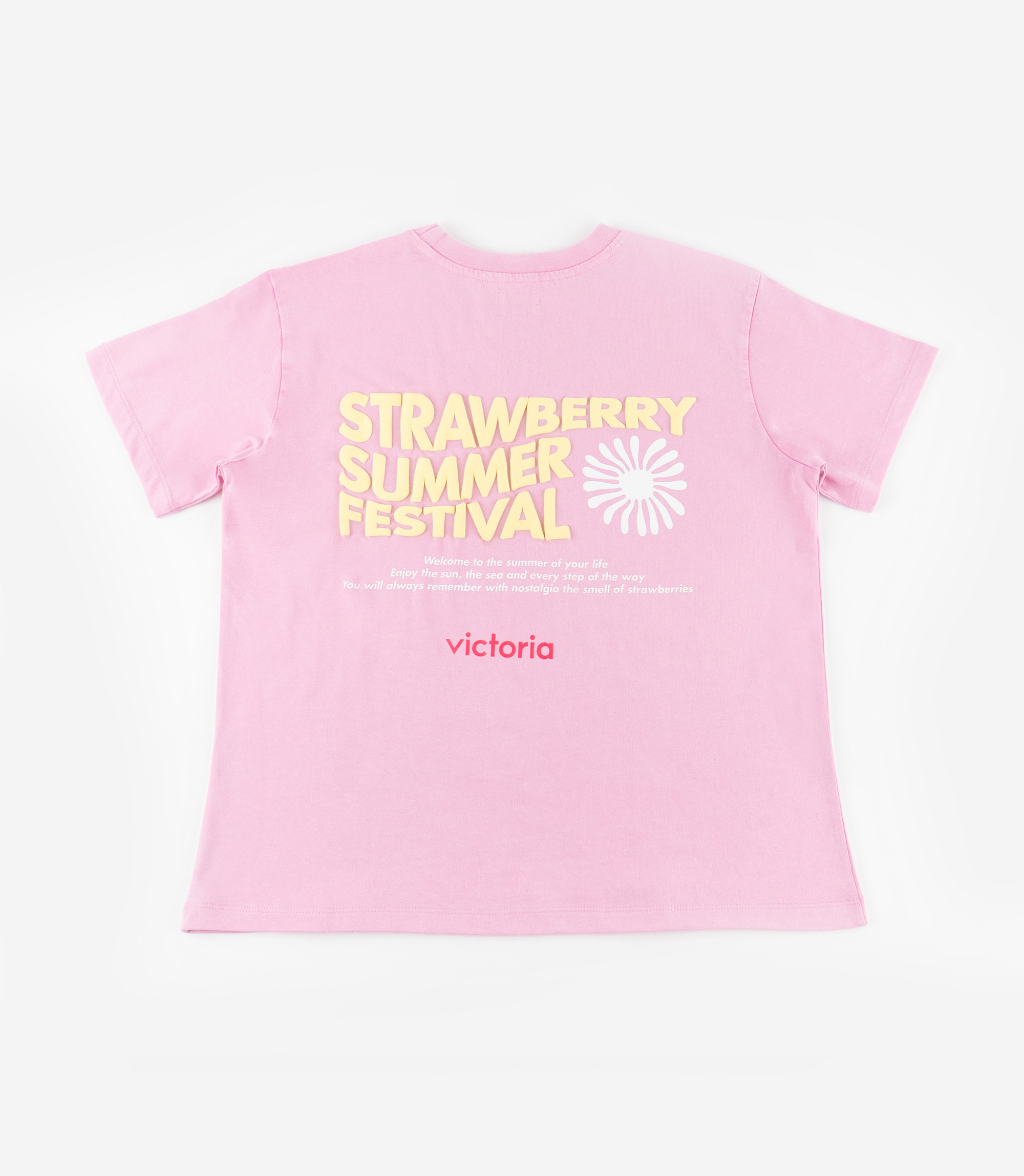 Victoria 女款純棉短袖T恤(粉色)