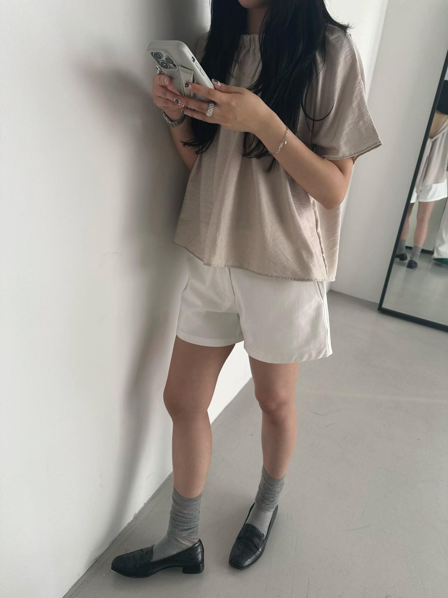 PN6106 紋理感後綁帶上衣