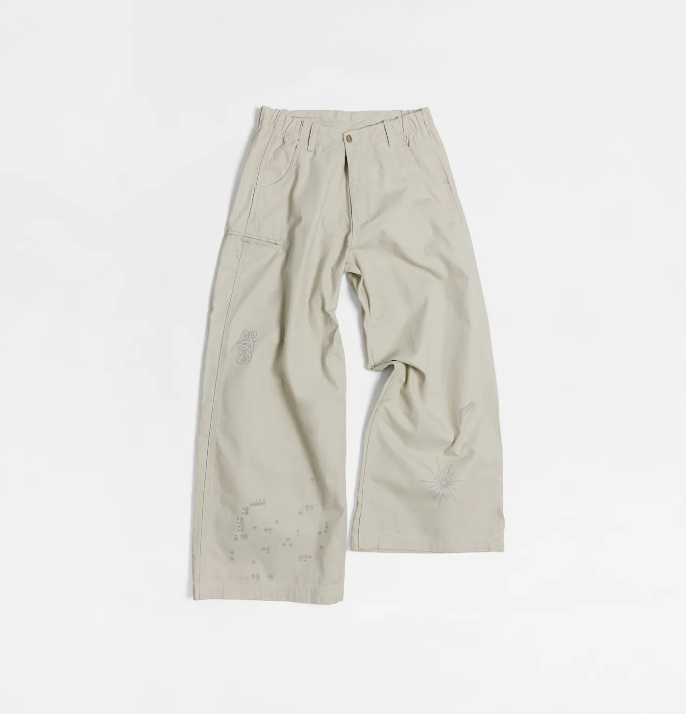 MELSIGN｜Digital Code Work Pants (Ivory)