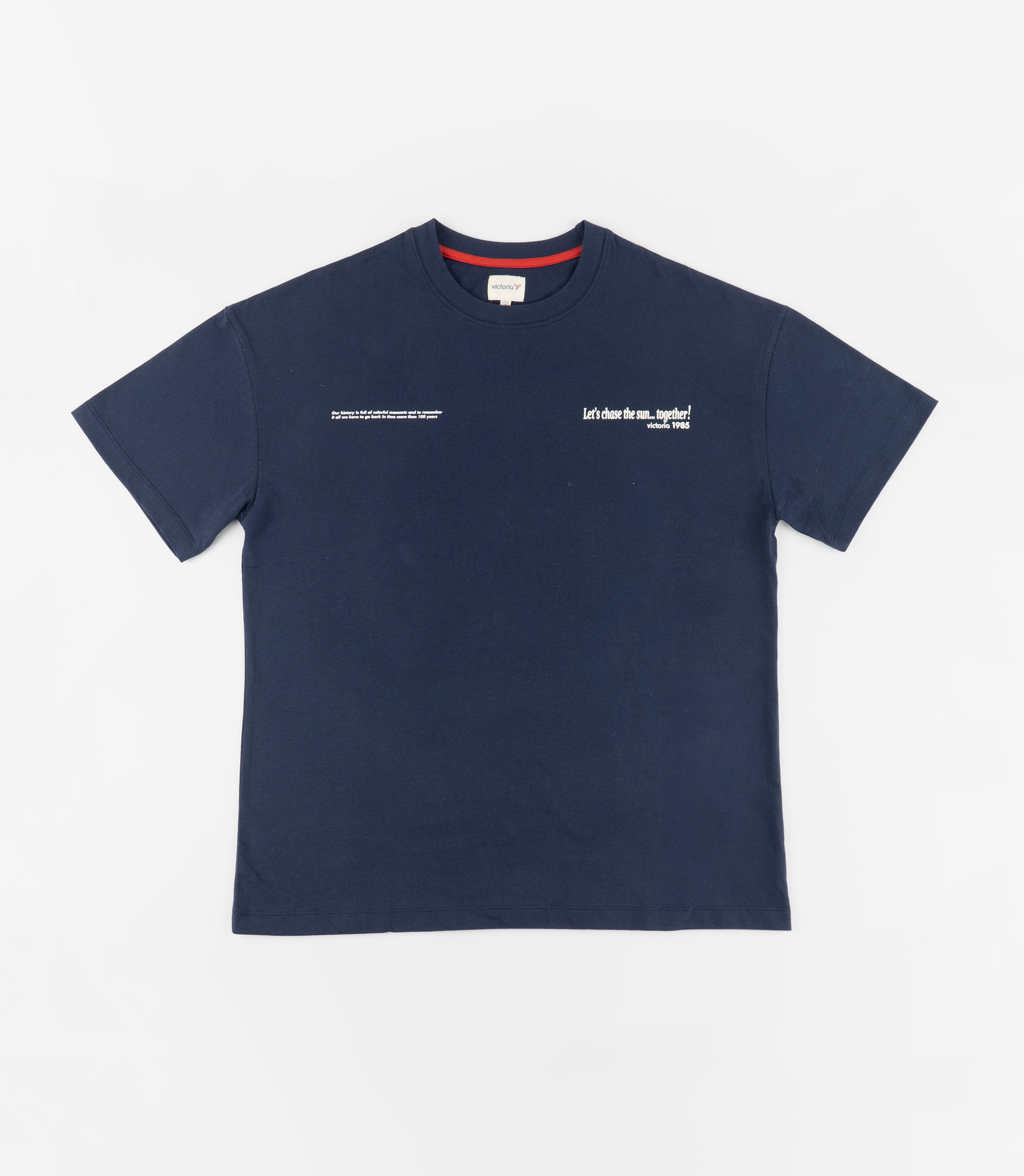Victoria 男女款純棉短袖T恤(深藍)