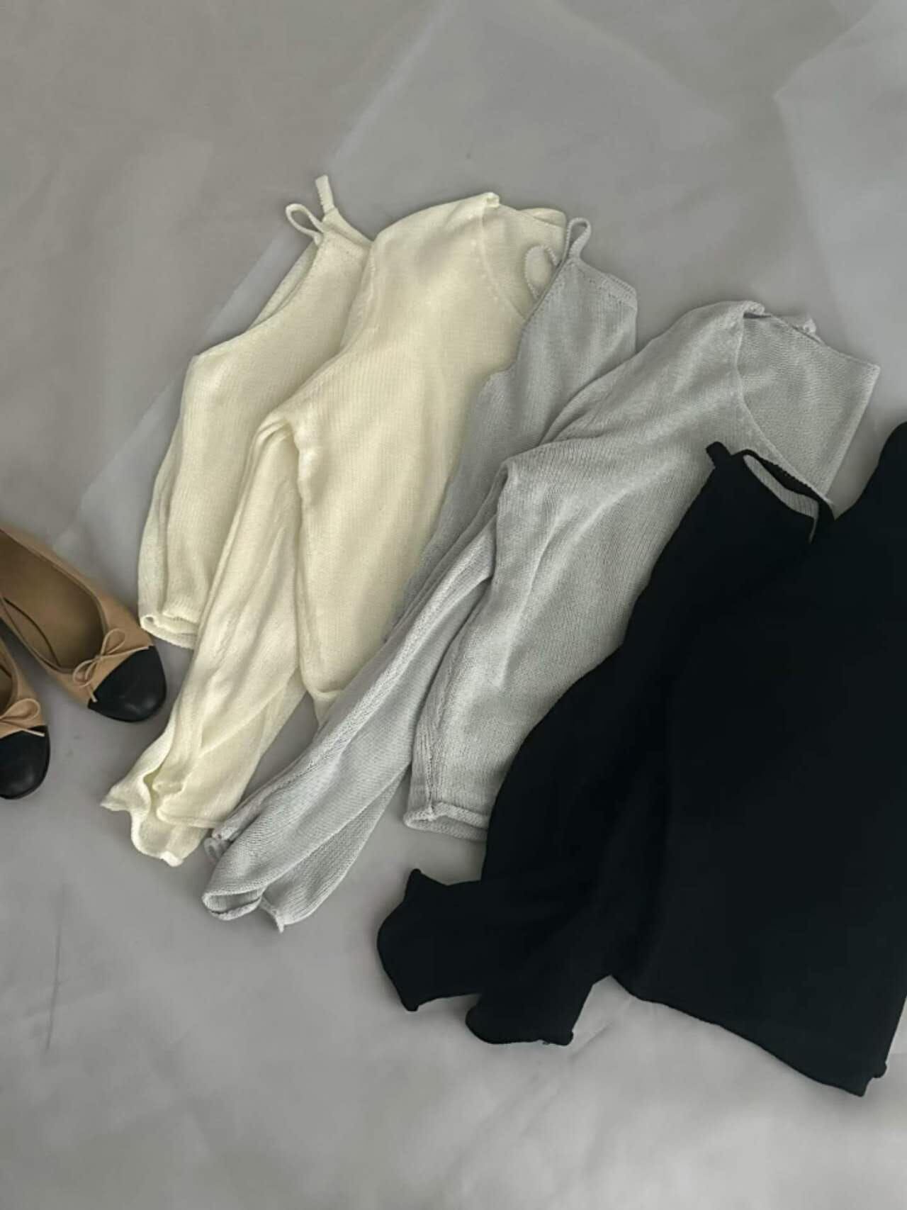 PN6108 韓系layer必備!入肩薄針織套裝