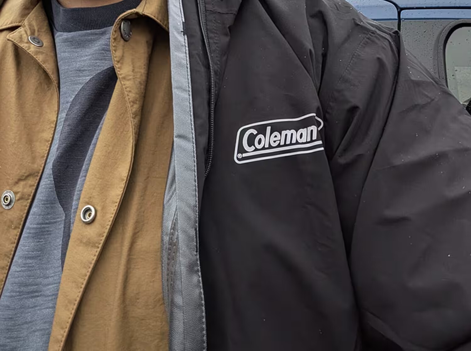 日本限定 coleman X Lawson 聯名系列 雨傘 雨衣 防水外套 附收納袋