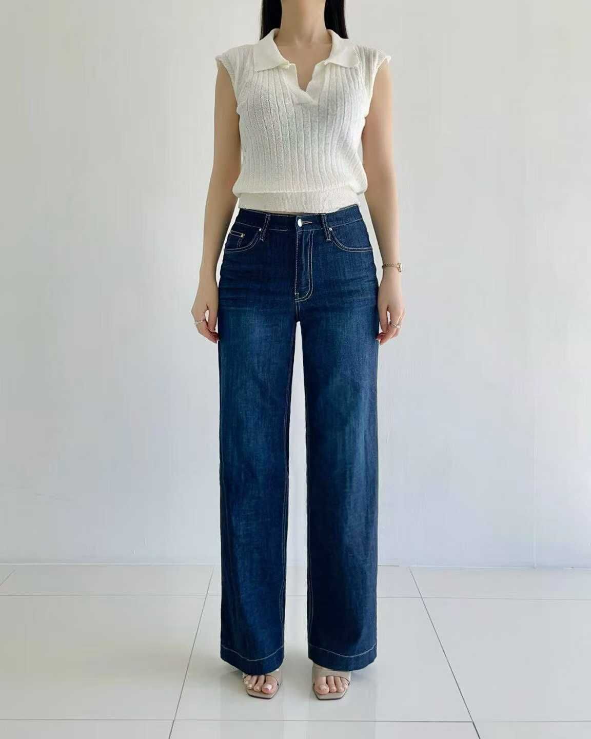 HL3080 原色丹寧垂墜車綫牛仔褲