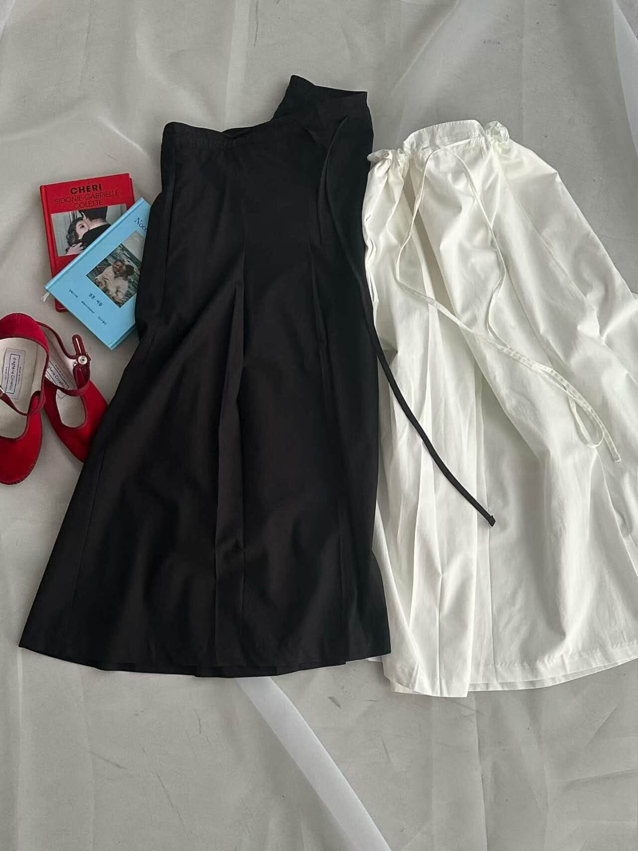 PN6111 抽繩綁腰俐落長裙