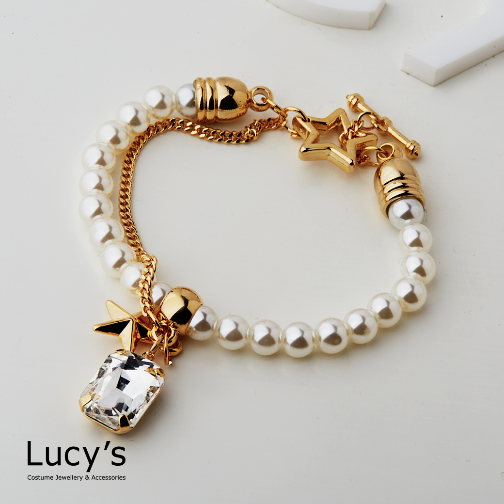 方塊珍星 T扣手鍊 (二色) (128053/128054)