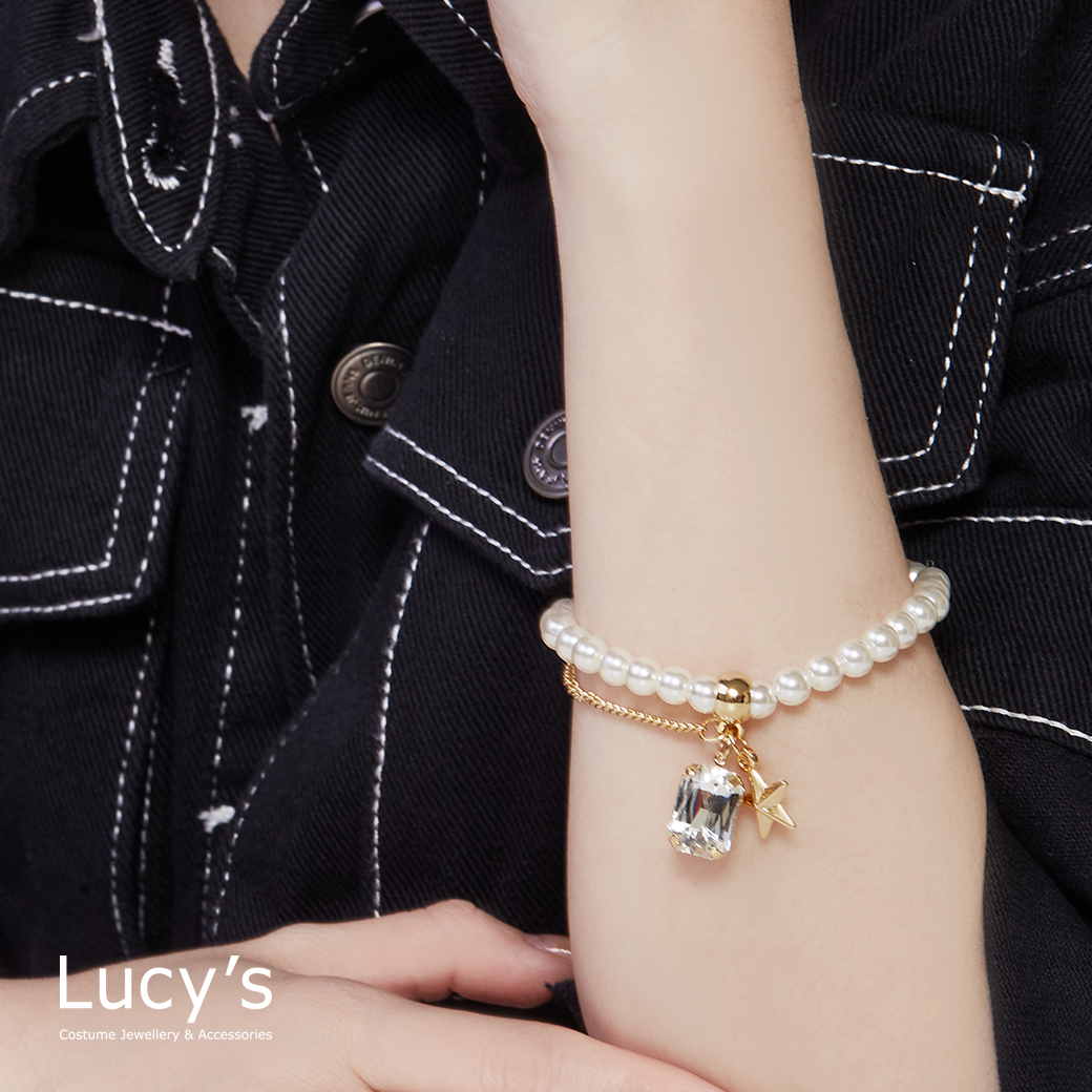 方塊珍星 T扣手鍊 (二色) (128053/128054)