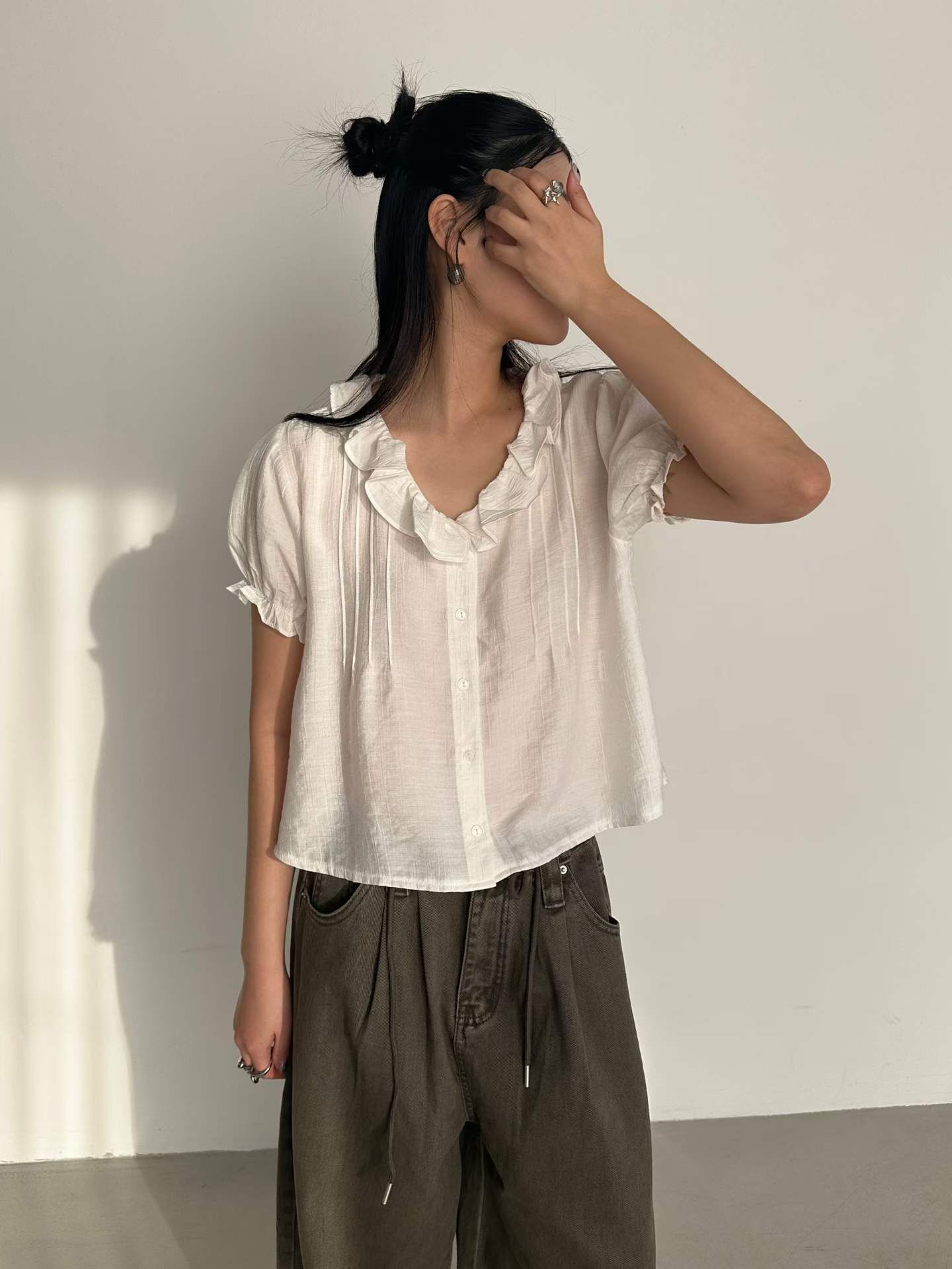 PN6113 花瓣領法式上衣