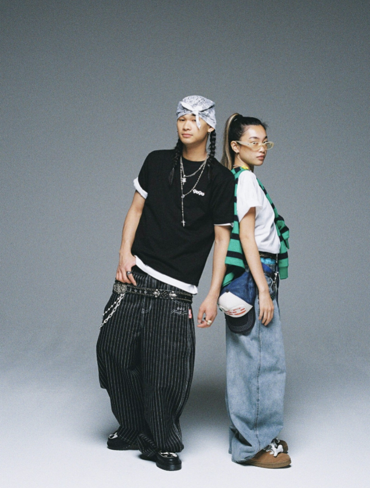 Bullet Logo Denim Buggy Pants