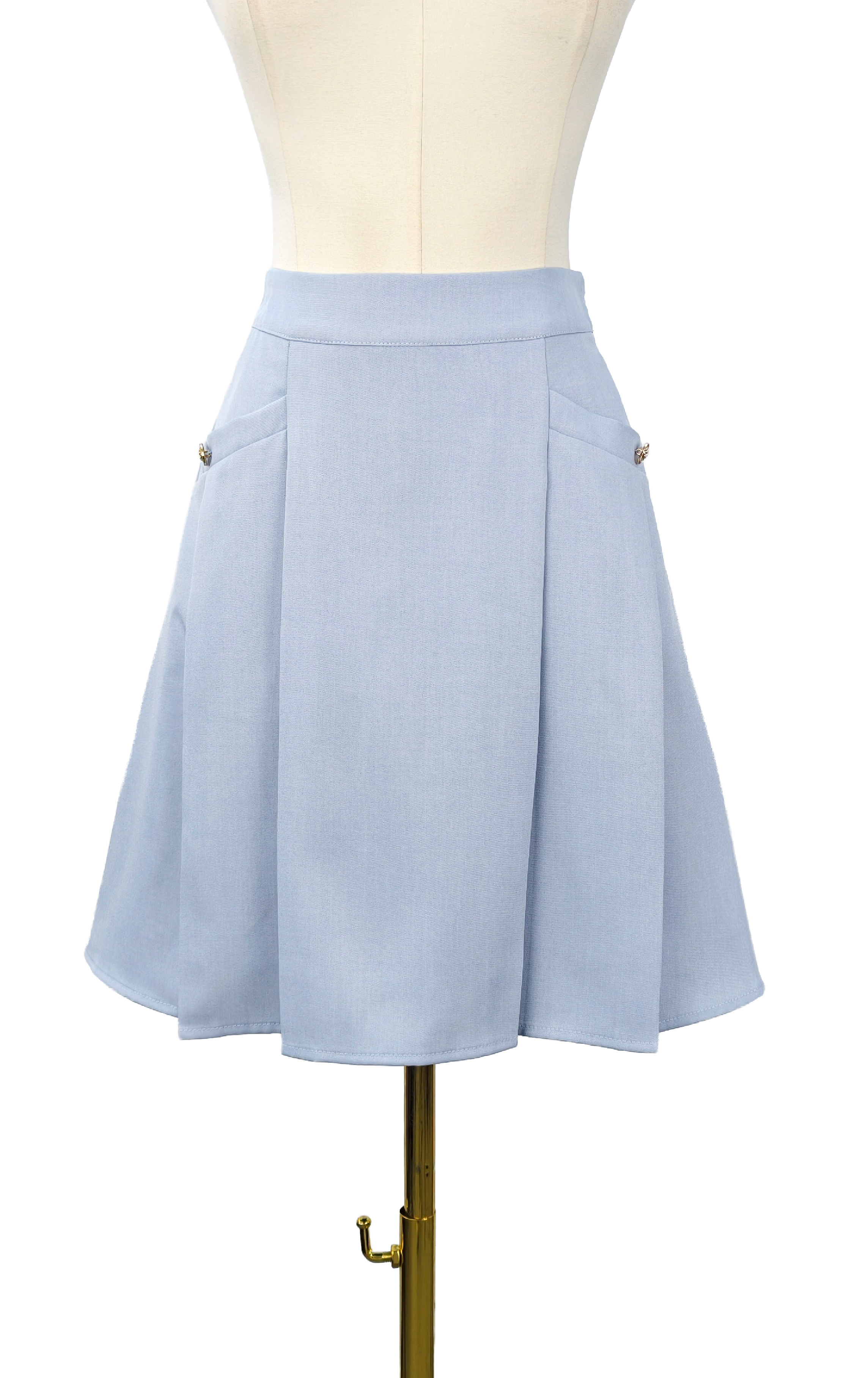 Metal Hardware Accent Side Pocket A-Line Skirt SK0809