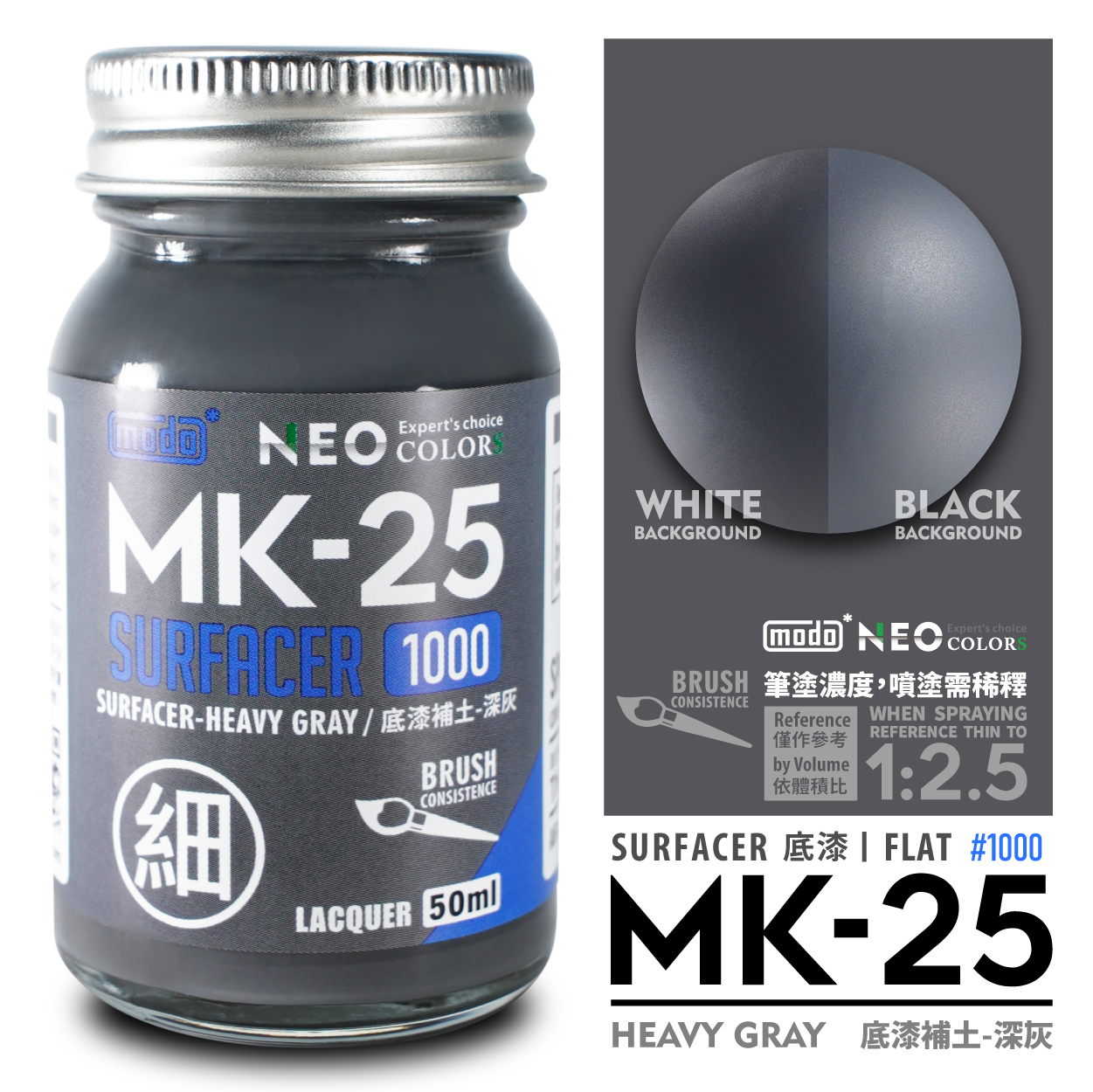 Modo NEO MK25-極細液態補土-深灰