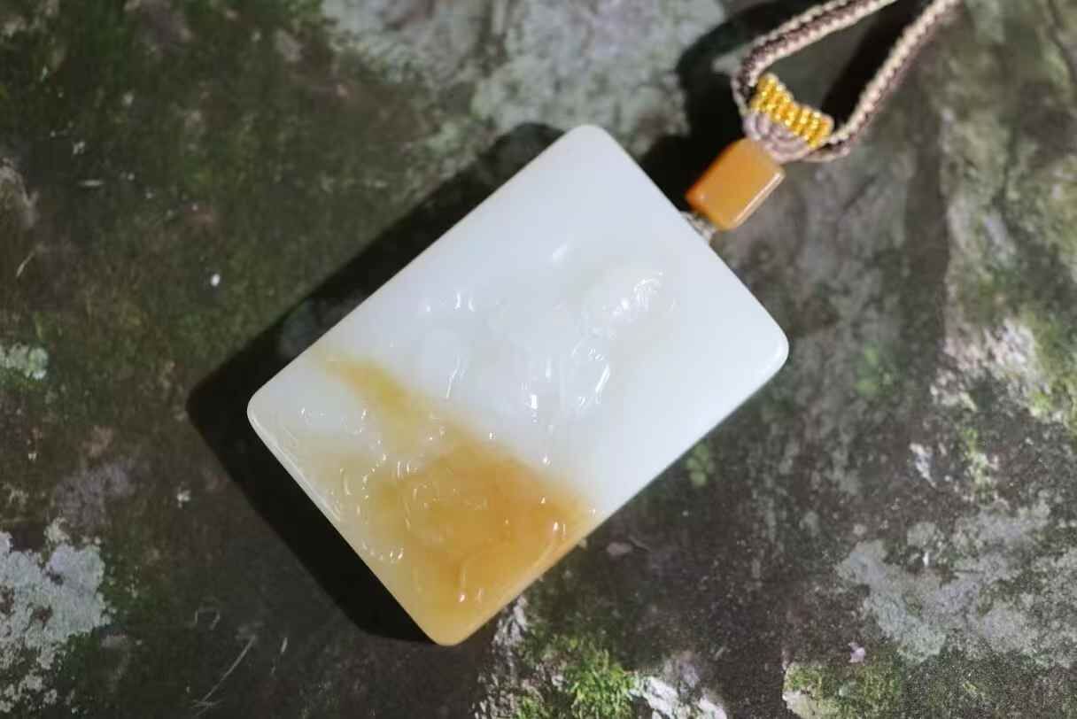 416730 和田玉糖白普賢觀音牌