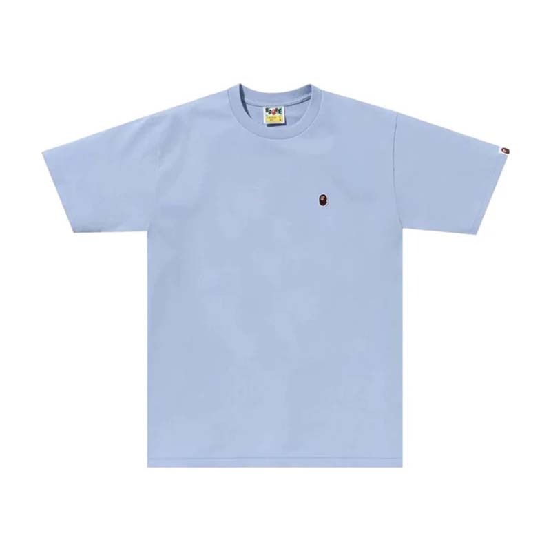 BAPE Ape Head One Point T-Shirt 猿人 電繡小標 短袖 淺藍色 RAY-12 [台灣現貨]