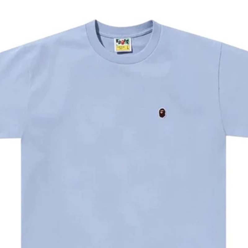 BAPE Ape Head One Point T-Shirt 猿人 電繡小標 短袖 淺藍色 RAY-12 [台灣現貨]