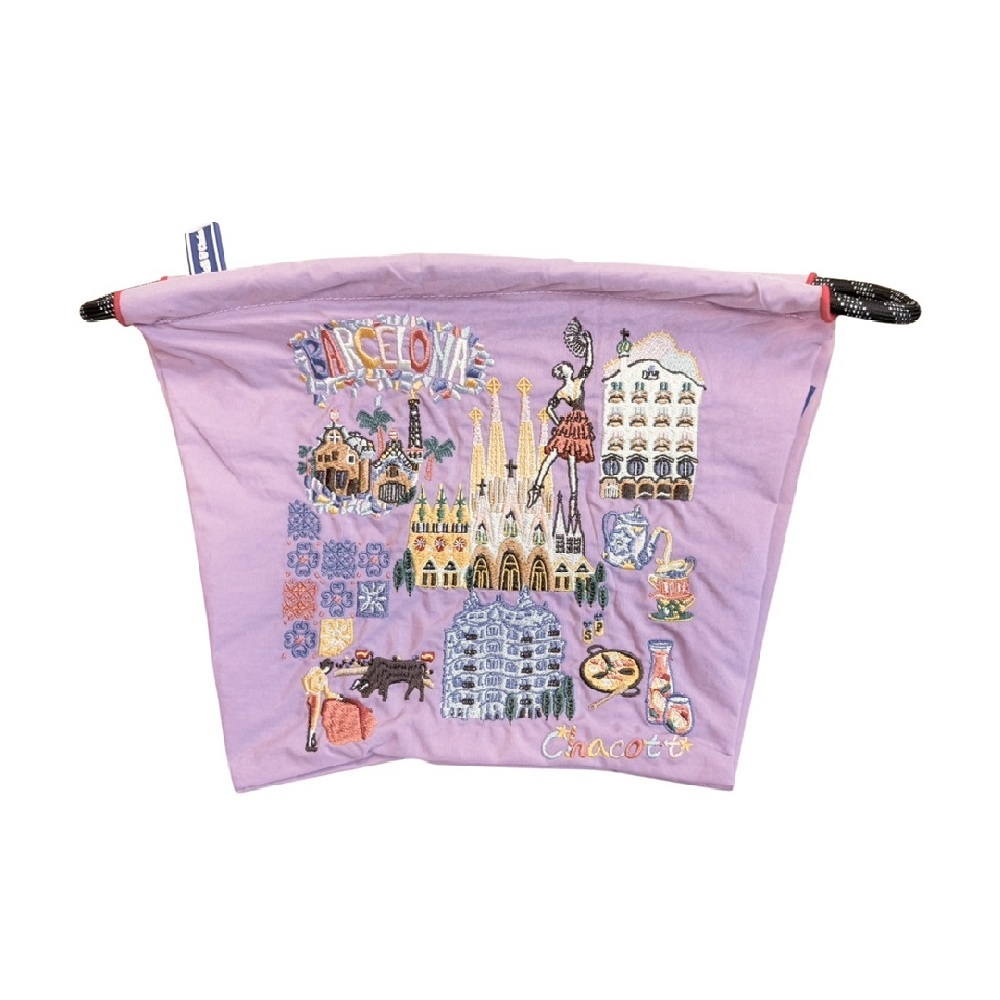 Ball＆Chain 刺繡環保購物袋 P號 - 粉紫 (270405041061043)