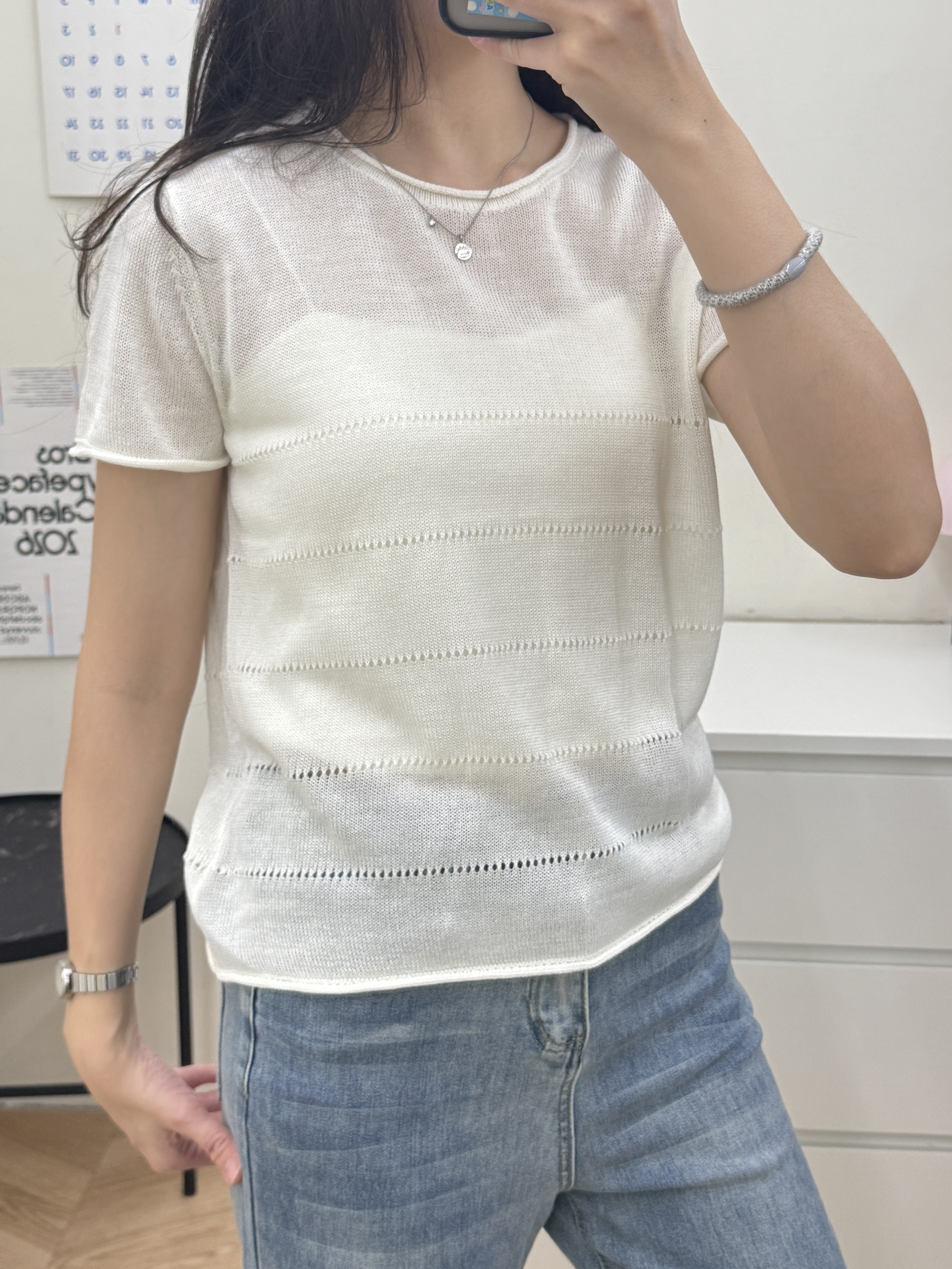 亞麻短袖針織上衣*3色
