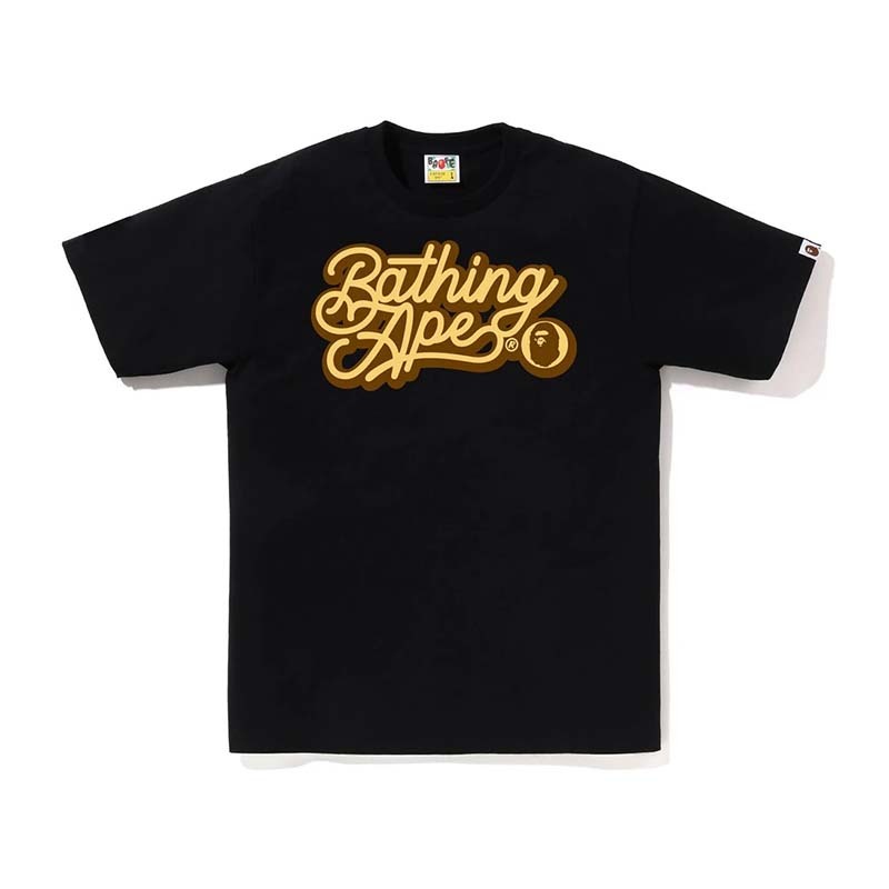 BAPE Bathing Ape Script Logo Tee 草寫字體 短袖 黑色 RAY-16 [台灣現貨]