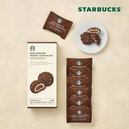 (預購商品) 韓國 STARBUCKS 星巴克 花生榛果巧克力麻糬派 6入