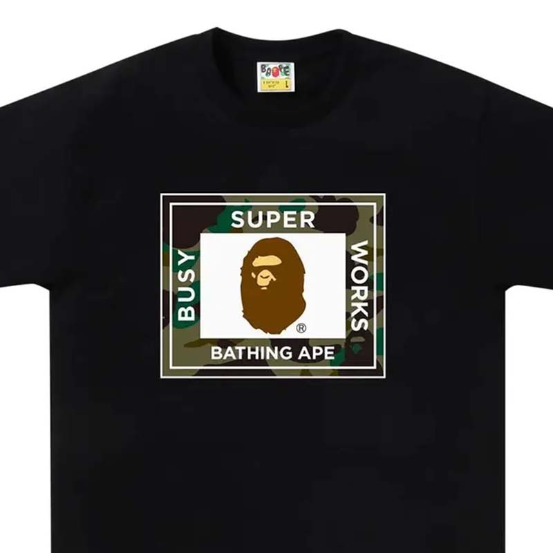 BAPE 1st Camo Super Busy Works Tee 猿人 短袖 黑色 RAY-18 [台灣現貨]