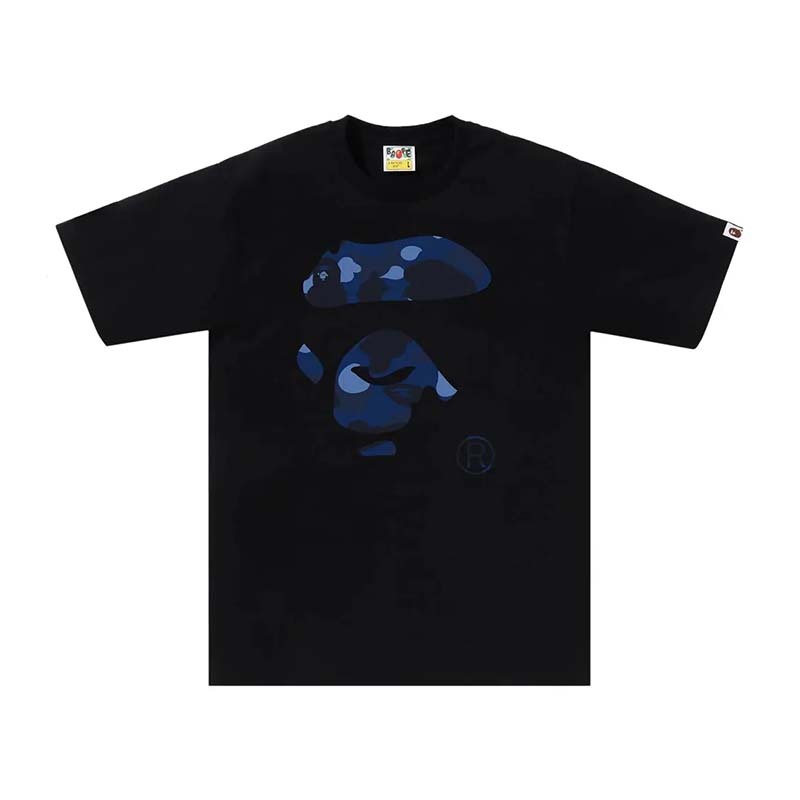 BAPE Color Camo Ape Face Tee 藍迷彩 猿人 短袖 黑色 RAY-20 [台灣現貨]