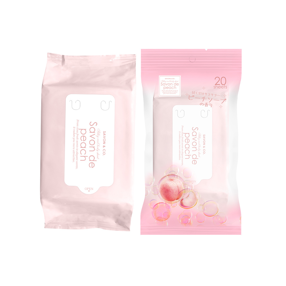 SAVON & CO. 粉嫩蜜桃 沁涼超爽膚濕巾(20入)
