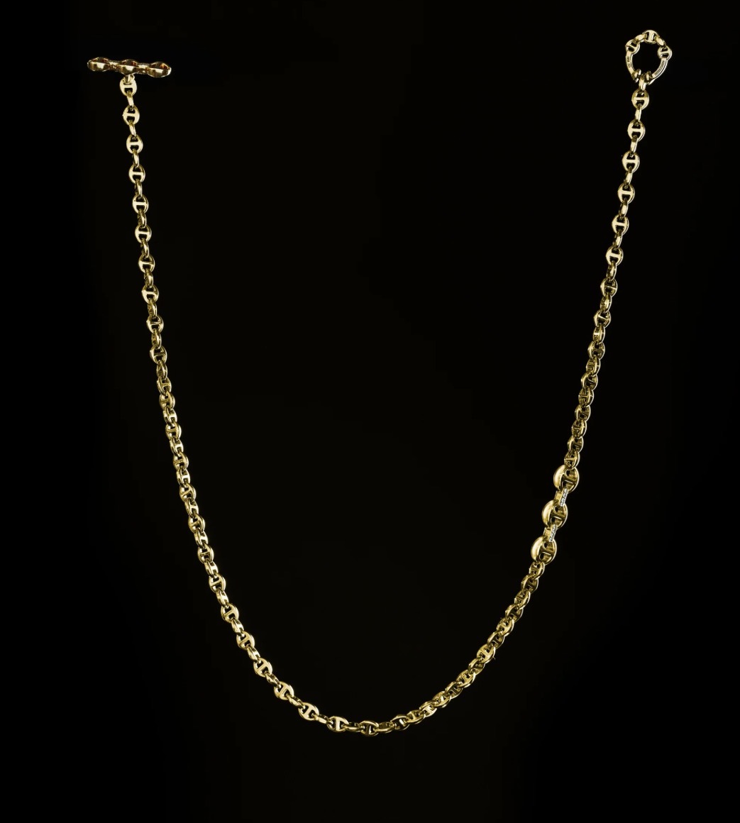 3MM OPEN-LINK™ NECKLACE WITH DIAMOND PENDANT - 16" YG