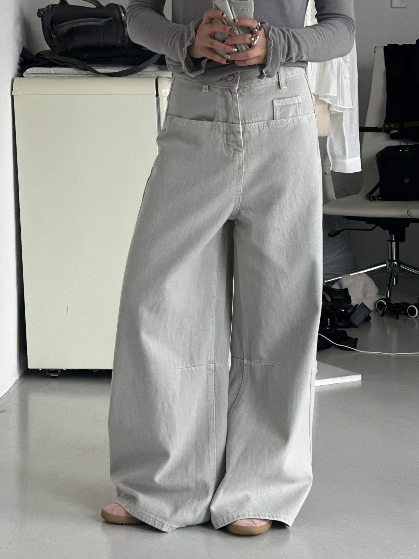 PN6120 平行口袋彎刀牛仔褲