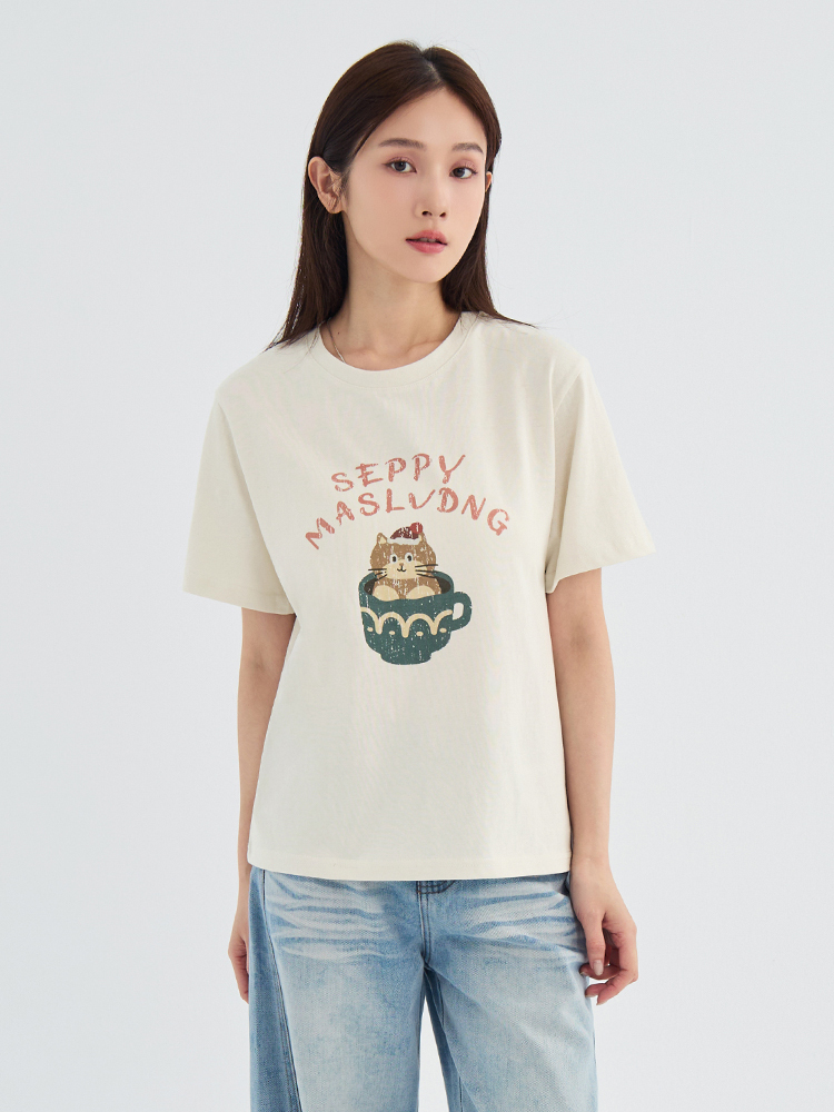 杯子貓質感棉TEE