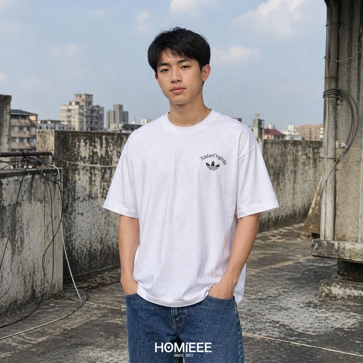 Adidas Originals Tee 短袖 前後LOGO 寬鬆 藍 白 [KT3041] [KT3042]