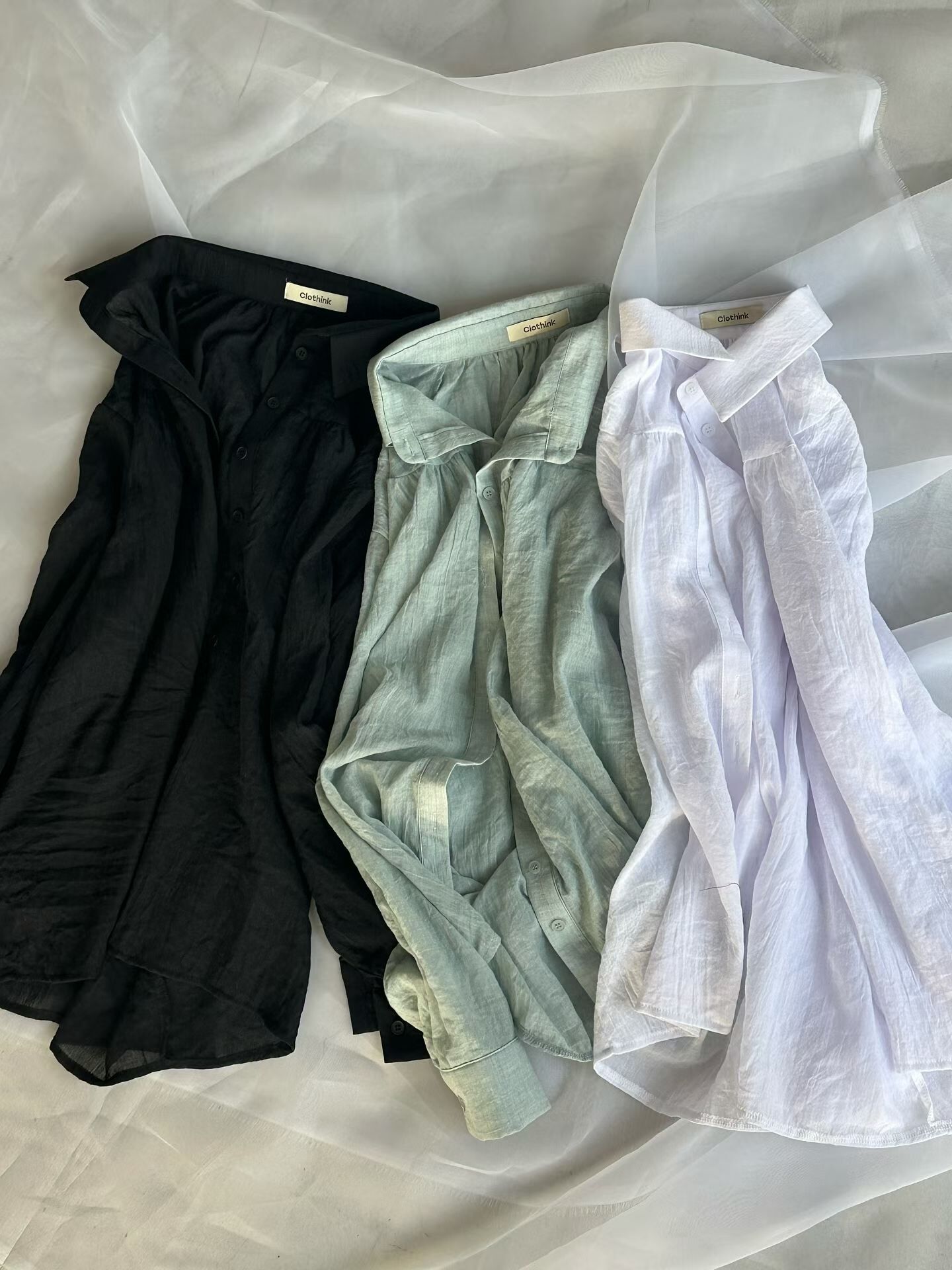 PN6123 透薄皺皺襯衫