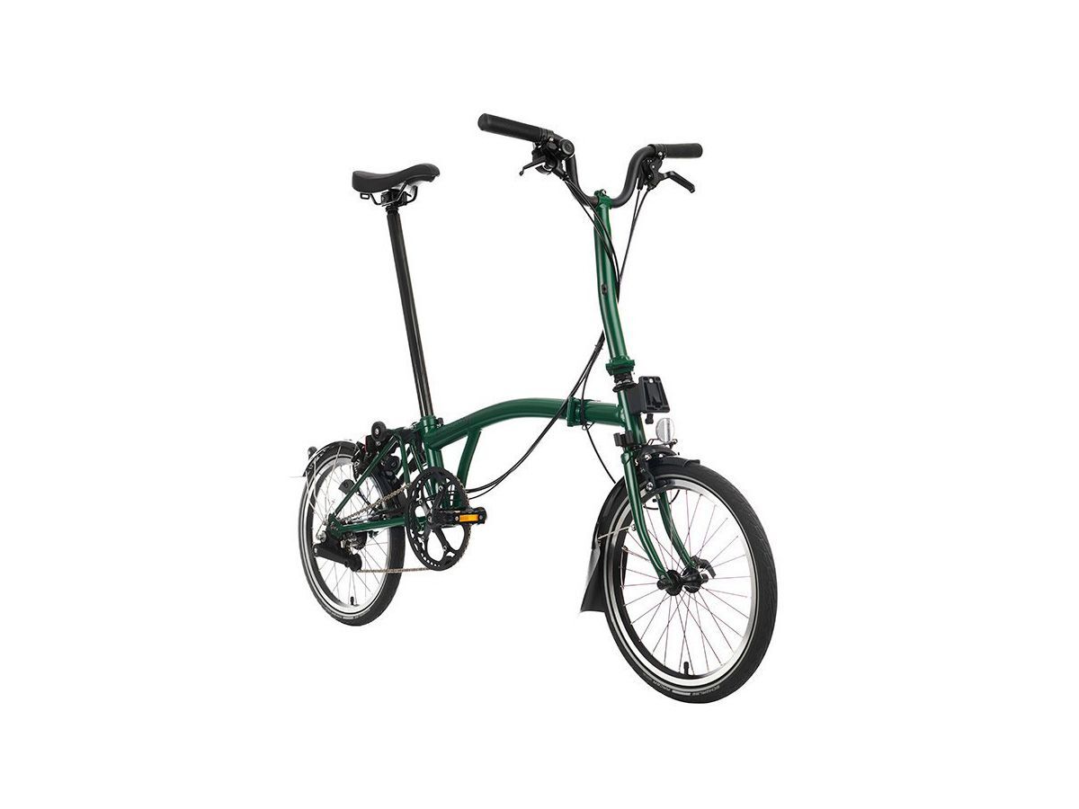 Brompton C Line - 2024 賽車綠 - M把6速/附前後燈/附後貨架