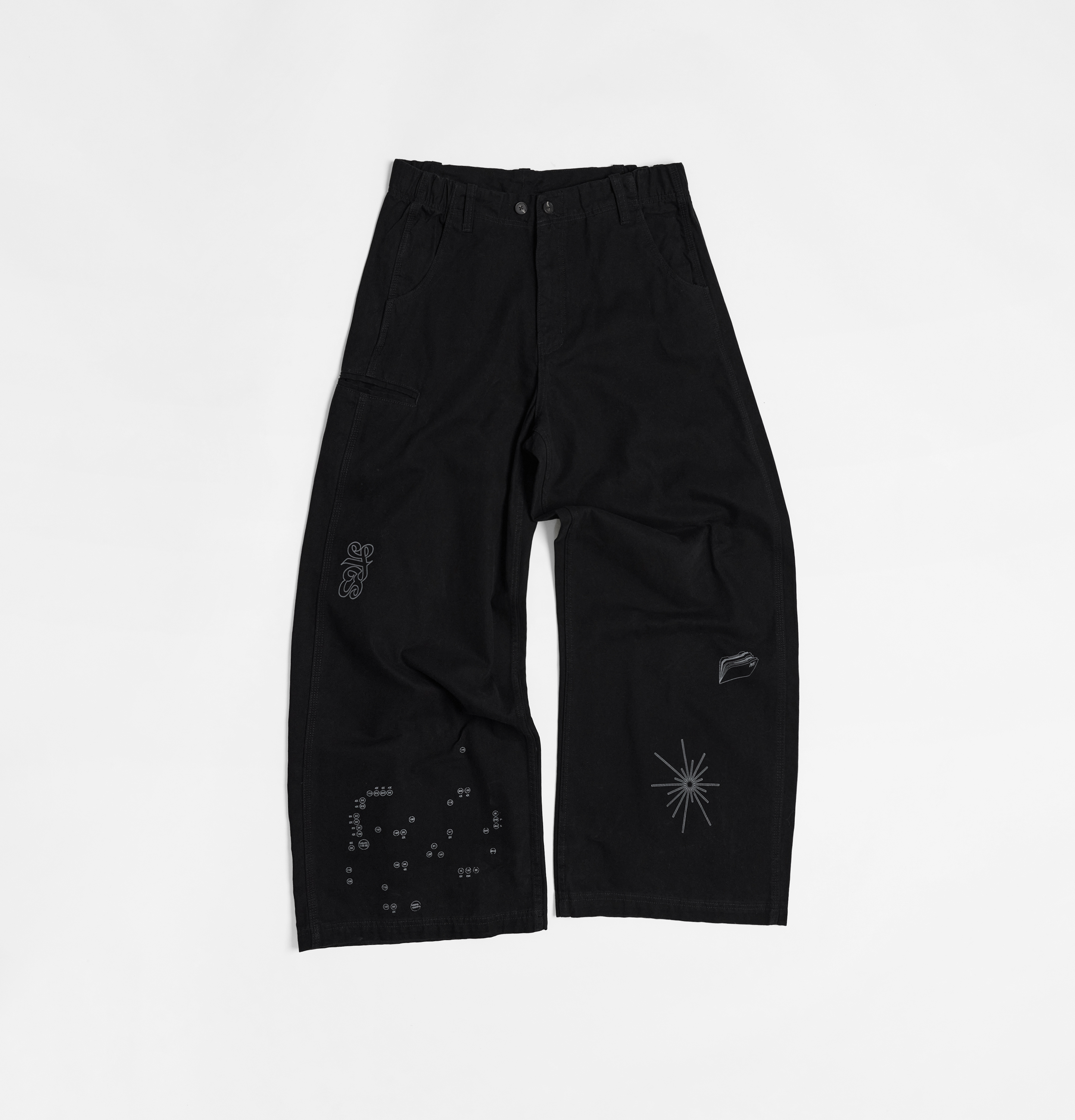 MELSIGN - Digital Code Work Pants - Black