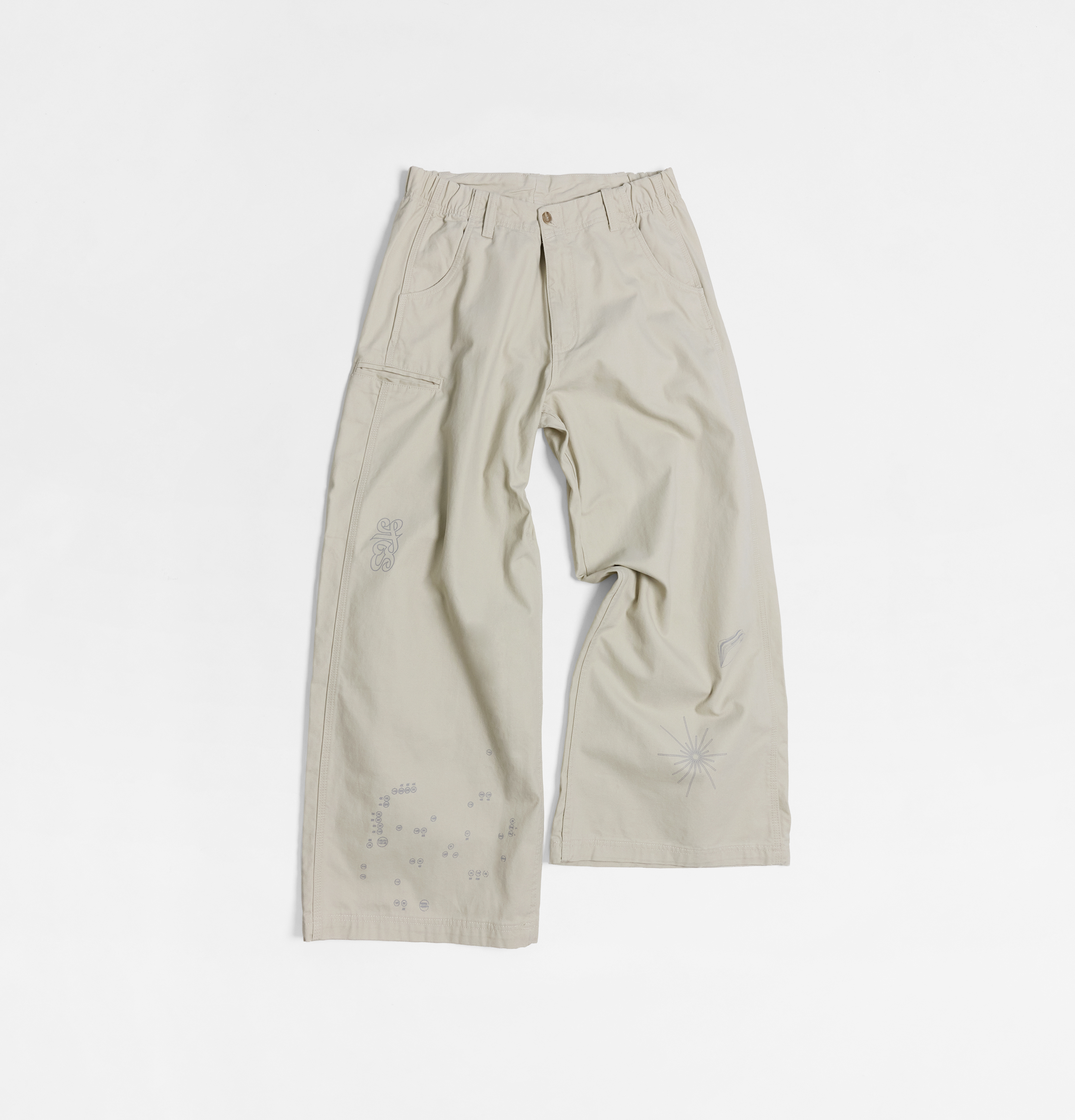 MELSIGN - Digital Code Work Pants - Ivory