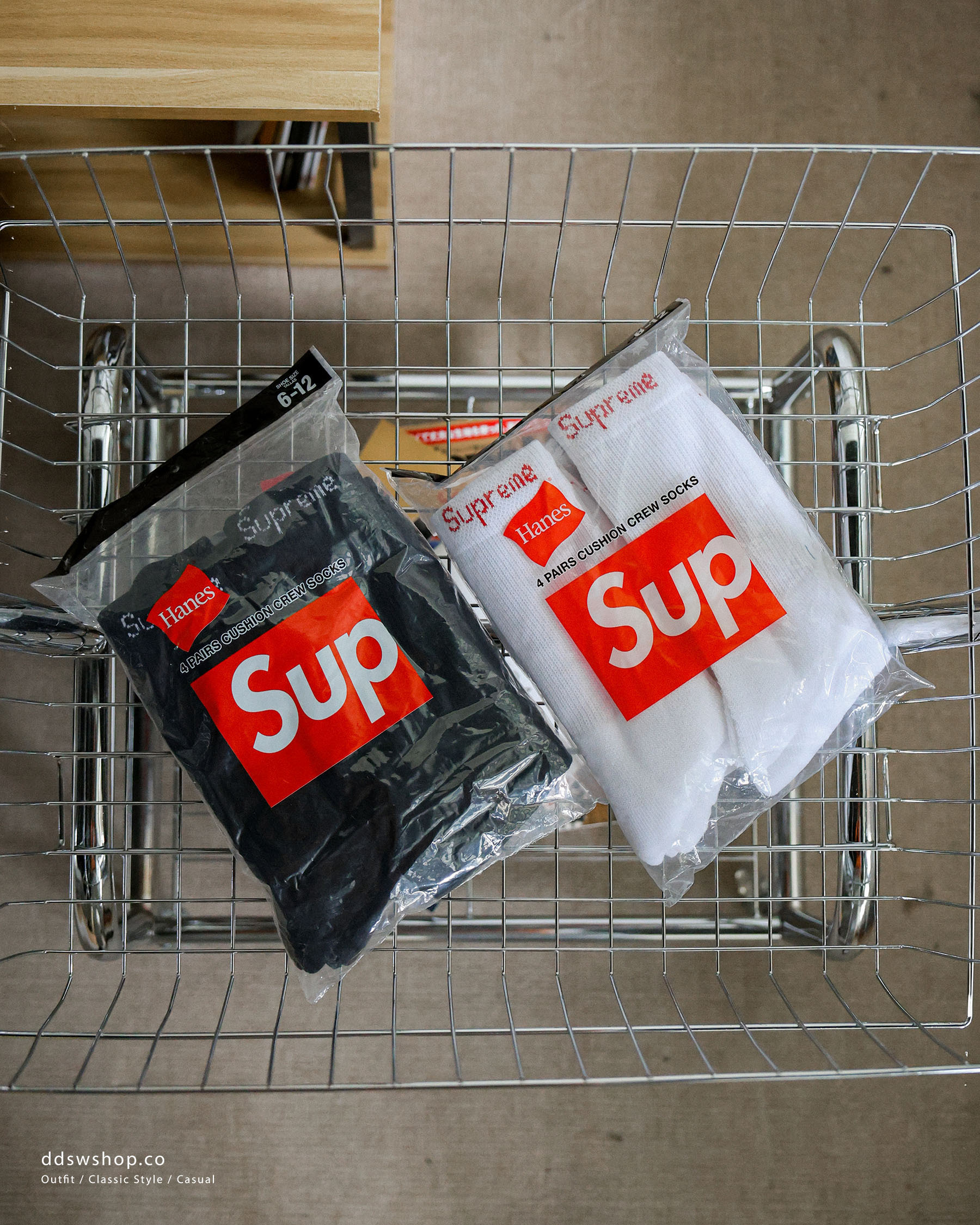 Supreme x Hanes Crew Socks 襪子 四件組