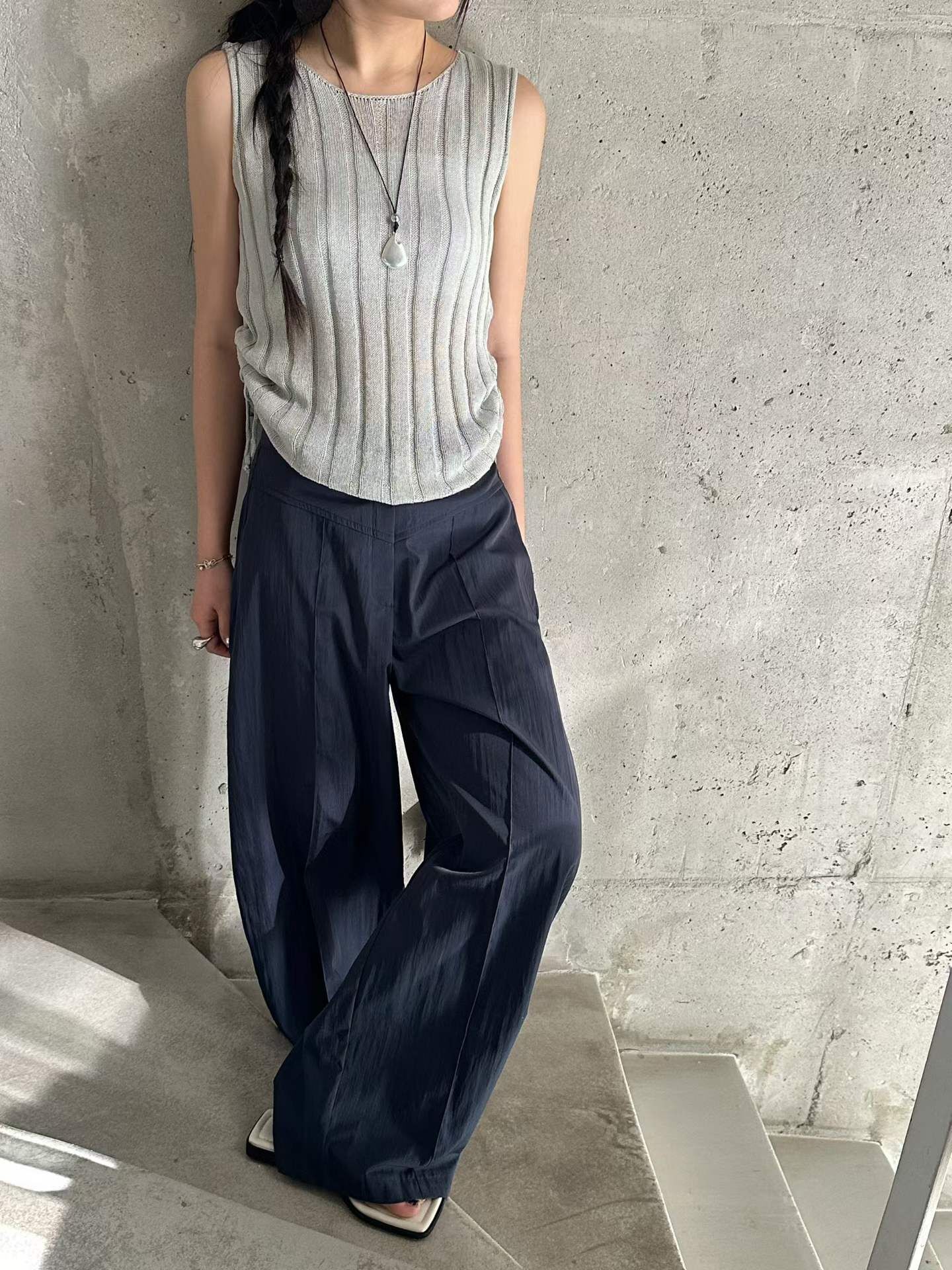 PN6127 混絲中線V車休閒褲