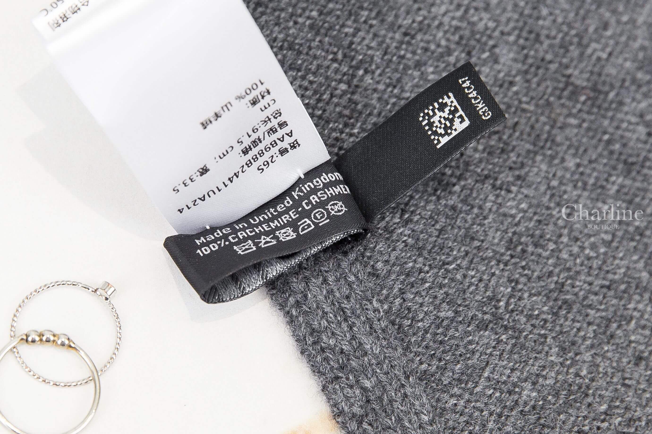 Chanel Collar 灰色針織黑線條CC喀什米爾無袖背心-Charline Boutique 精品代購