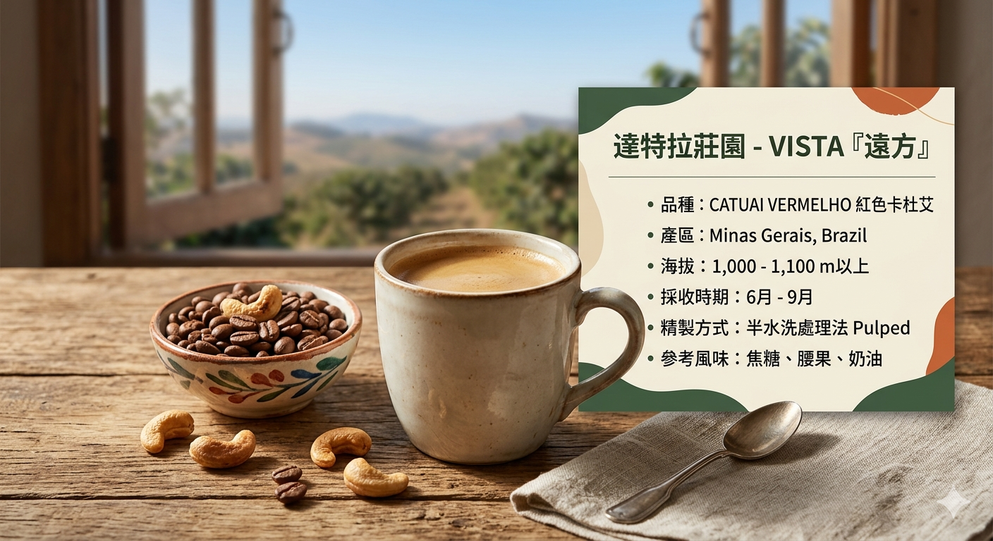巴西達特拉莊園（VISTA)遠方咖啡豆半磅裝買一送一