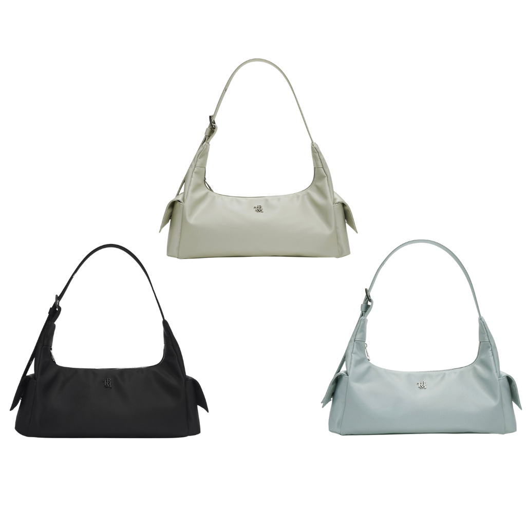 HKBG0501-015 TRM Recycled Nylon Pocket Hobo Bag T74W (A15 Black/B15 Sand Gray/C15 Cool Gray)