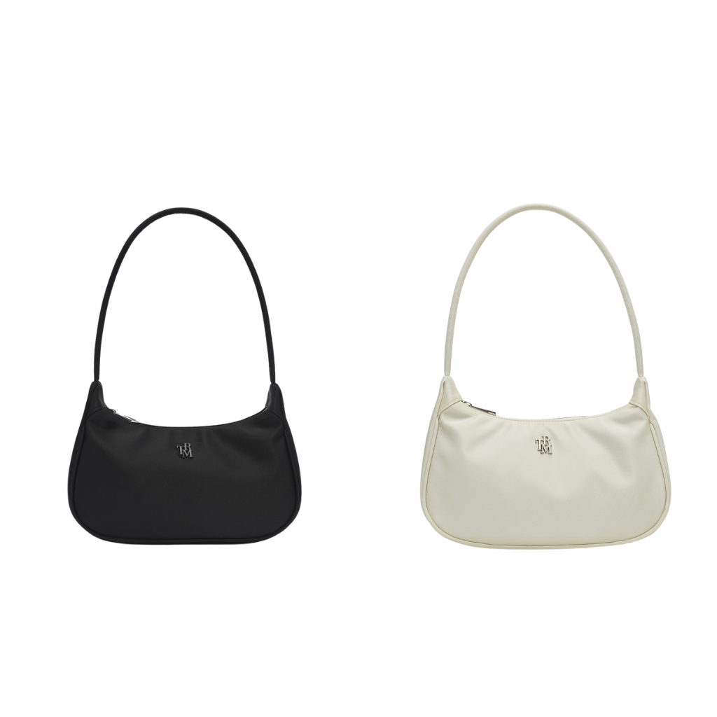 HKBG0501-020 TRM Recycled Nylon Petit Hobo Bag T75W (A20 Black/B20 Ivory)