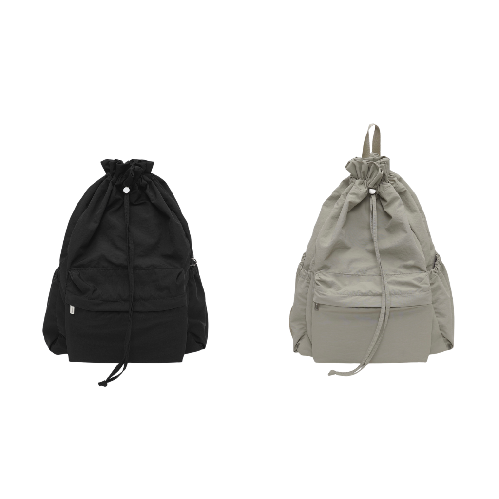 HKBG0501-004 TRM Recycle Drawstring Backpack T33W (A4 Black/B4 Sand Grey)