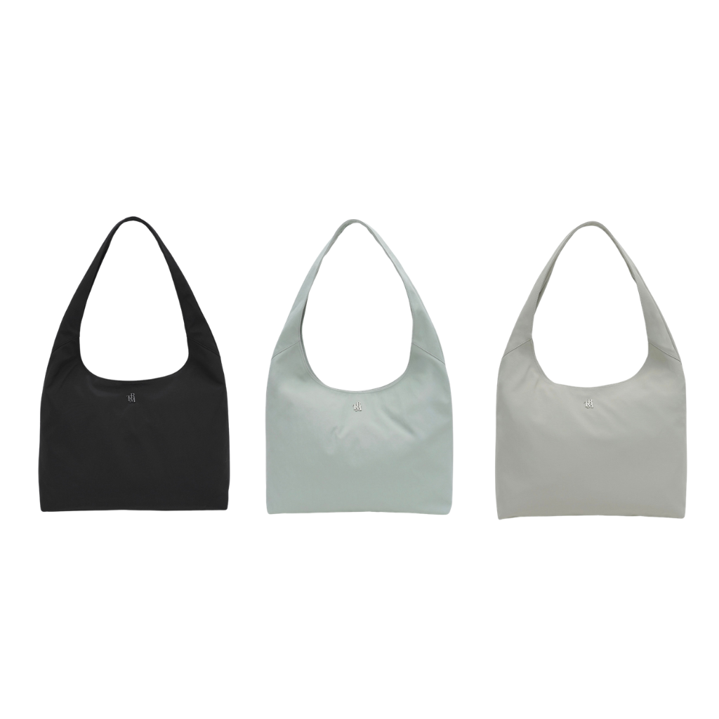 HKBG0501-003 TRM Recycle Nylon Wrinkle Hobo Bag T37W (A3 Black/B3 Grey/C3 Dove Grey)