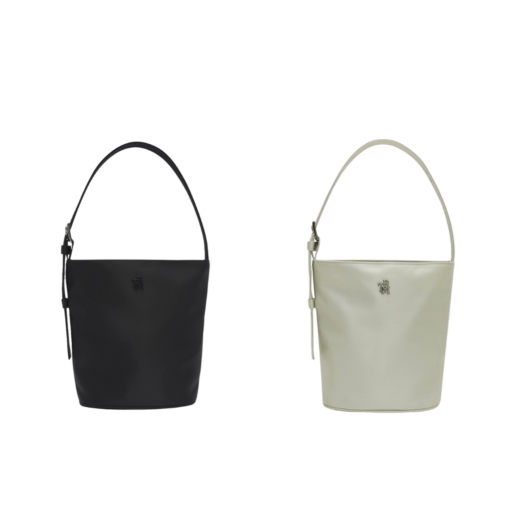 HKBG0501-022 TRM Recycled Nylon Eyelet Bucket Bag T73W (A22 Black/B22 Sand Grey)