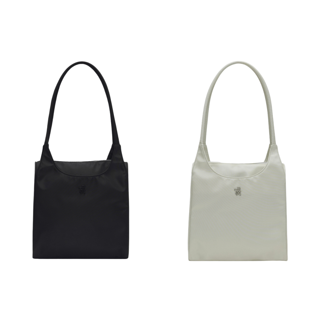 HKBG0501-012 TRM Recycling Nylon Zipper Basket Bag T54W (A12 Black/B12 Sand)