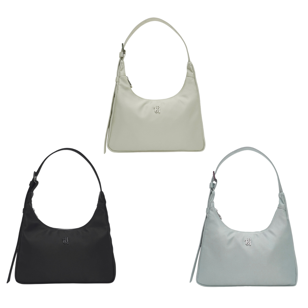 HKBG0501-010 TRM Recycle Nylon Eyelet hobo bag T19W (A10 Black/B10 Sand Gray/C10 Cool Gray)